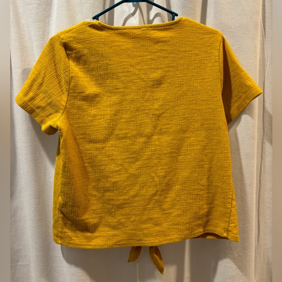 J Crew Yellow Tie Top Large - Picture 3 of 3